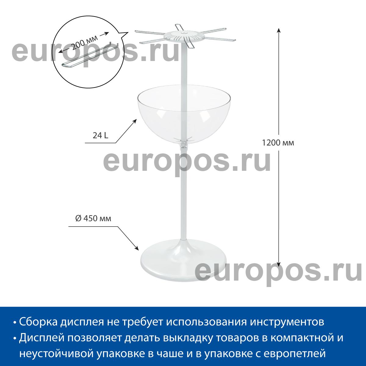 Дисплей UNIBOWL-24-HP-6, белый