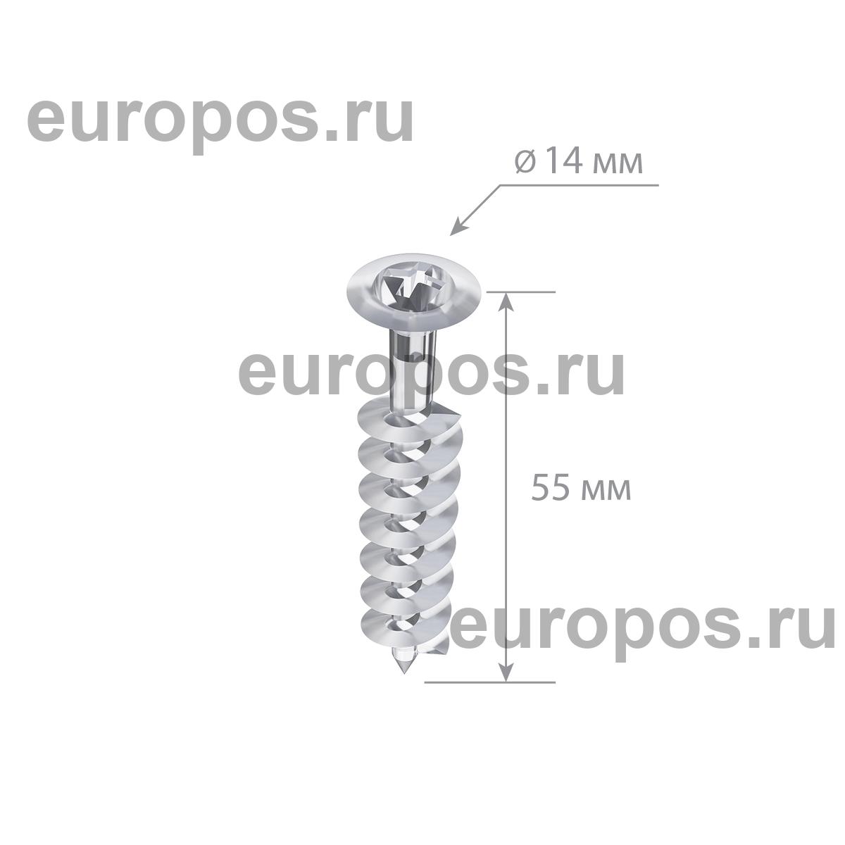 Винт-саморез CB-SCREW, длина 55 мм, цвет прозрачный