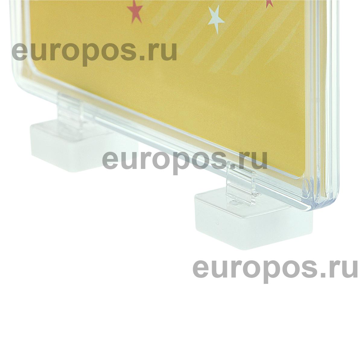 Стойка на магнитах MAGNET-90 с рамкой PF-A4, цвет прозрачный