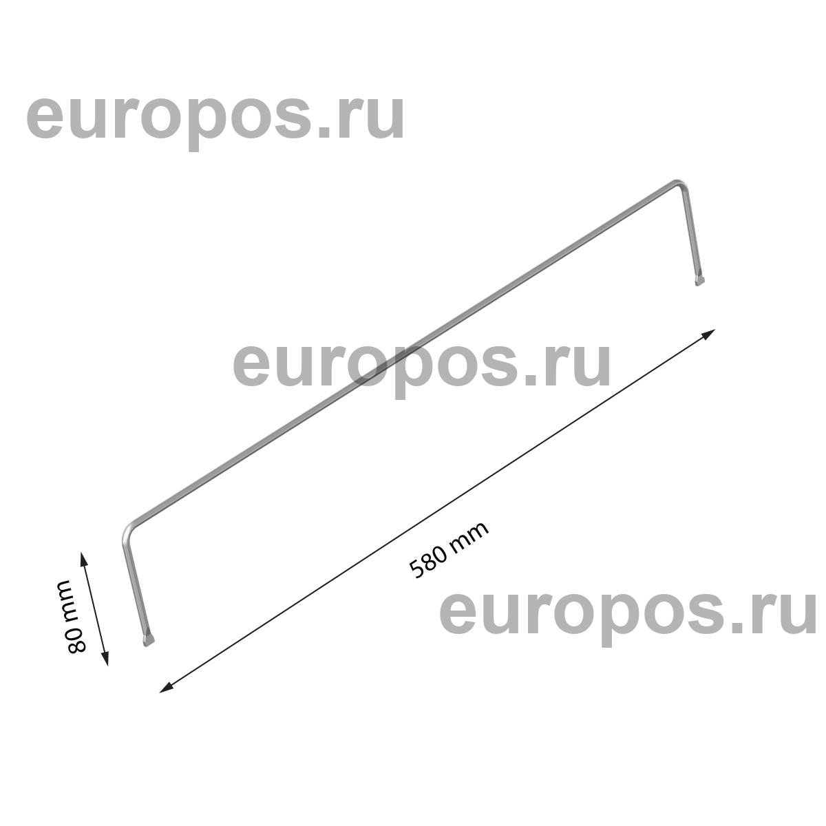 Разделитель металлический высотой MET-DIV80, 580 мм