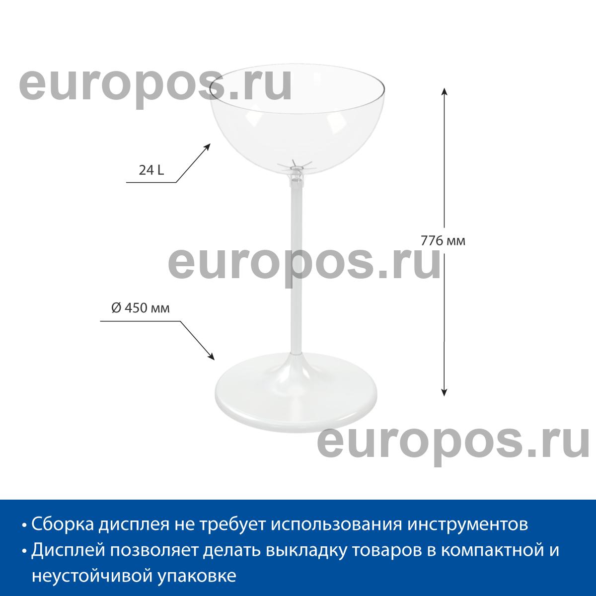 Дисплей UNIBOWL 24 л, белый