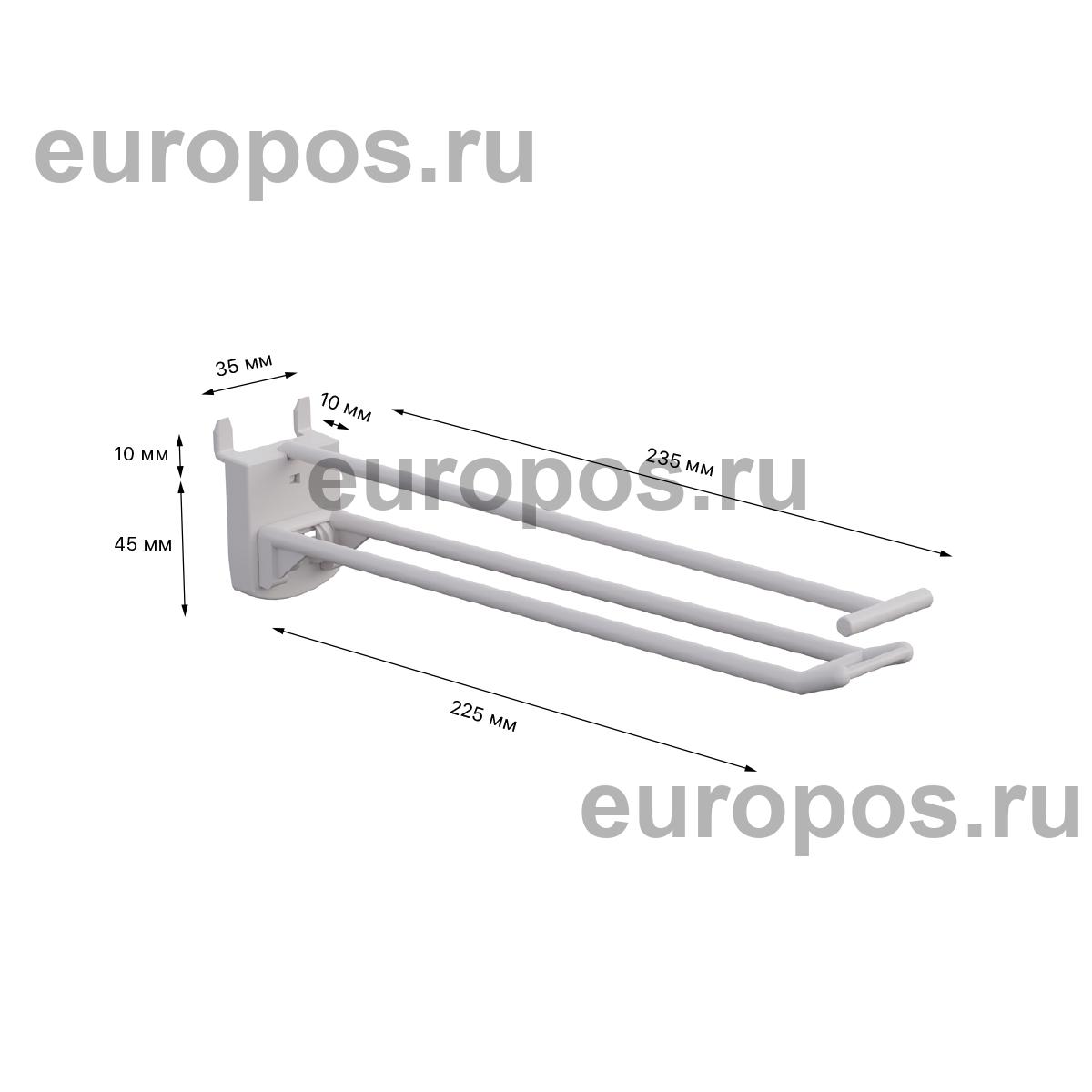 Крючок двойной DOUBLE HOOK-PH-CR-B-200 белый, в картон, длина 200 мм