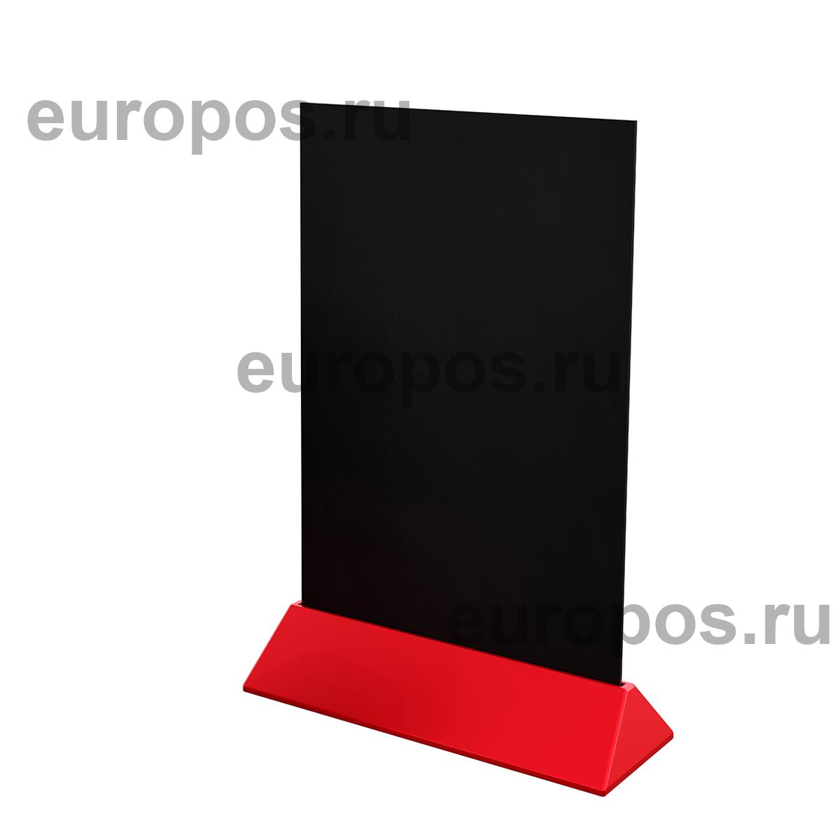 Тейбл-тент с меловой доской COLOR MENU BOARD А4, цвет основания красный
