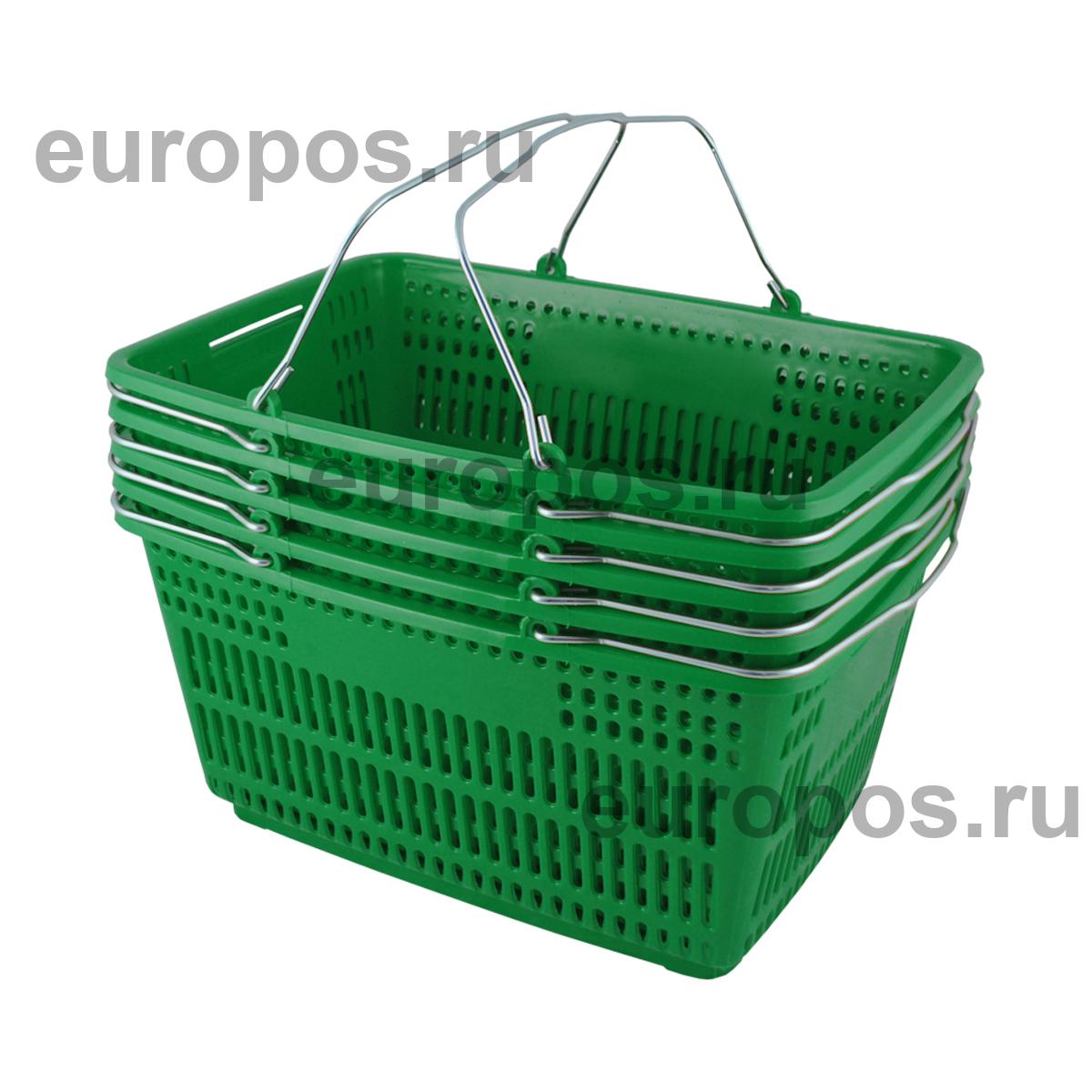 Корзина пластиковая METAL, 30 литров, цвет зеленый