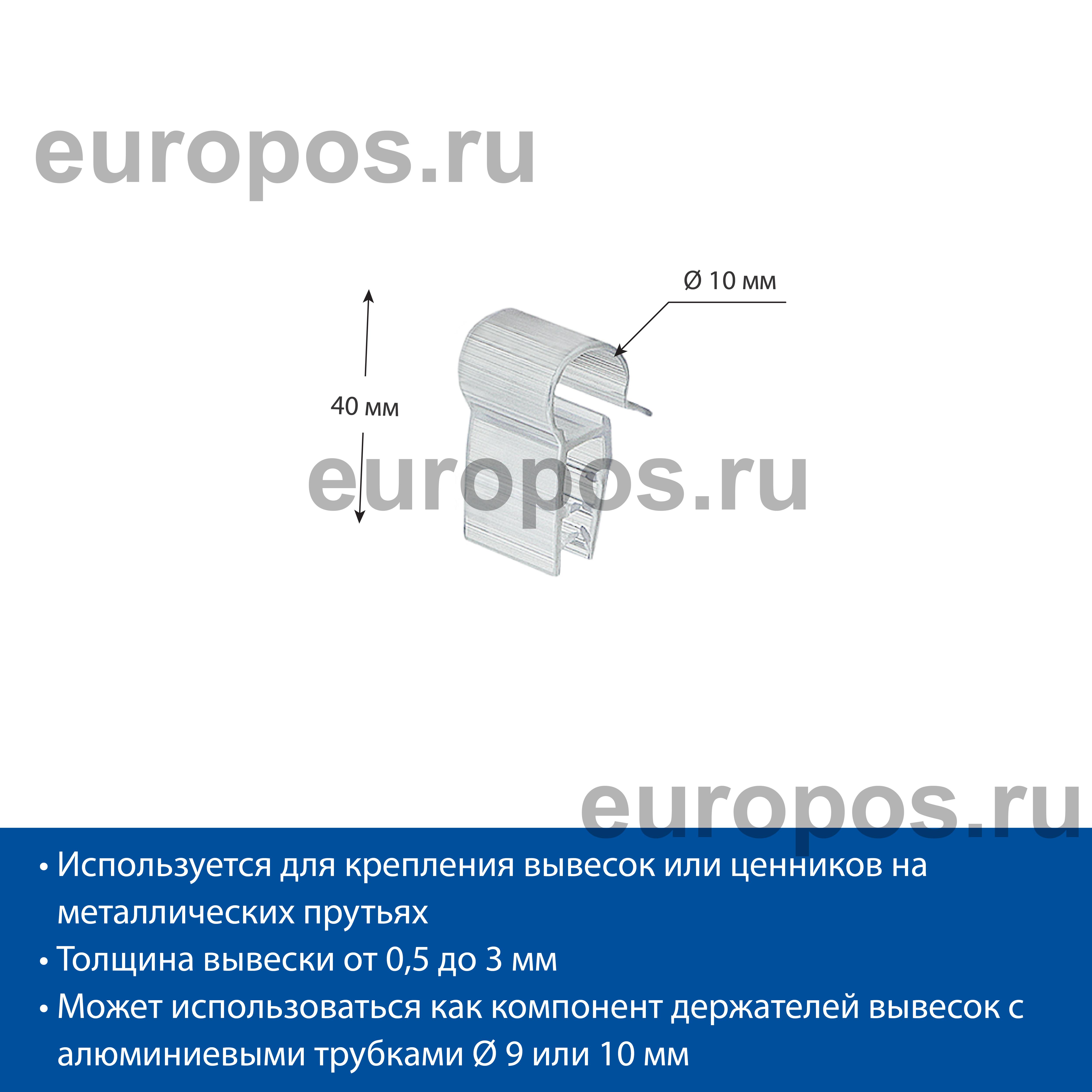 Клипса для крепления вывесок на прутьях SGW 12