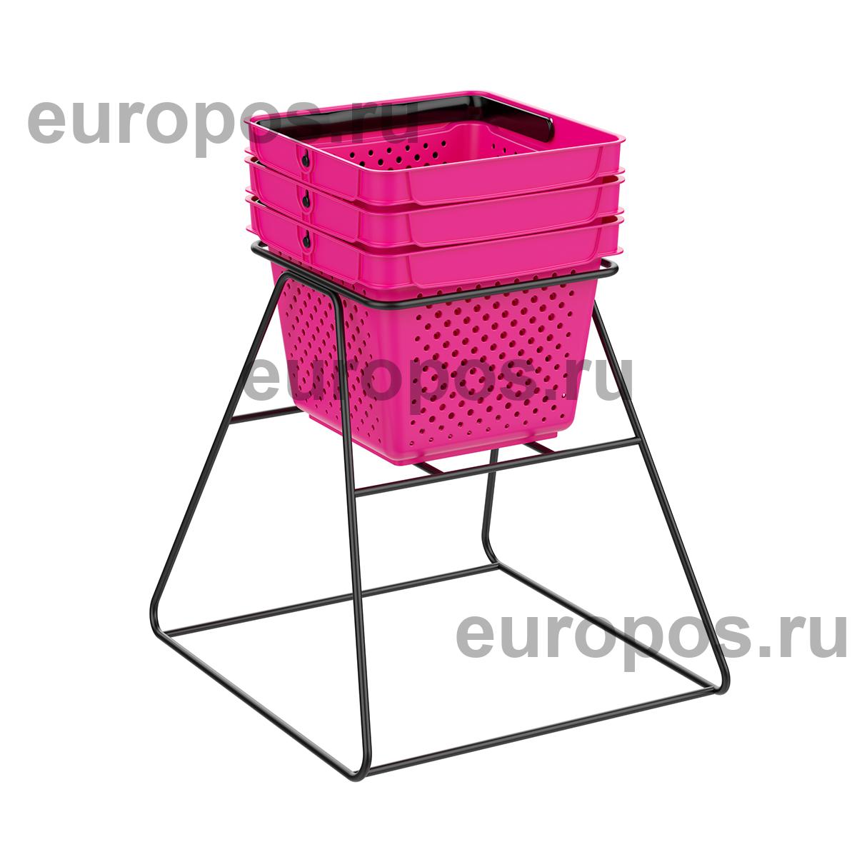 Накопитель для корзин стационарный QUADRO STAND, цвет чёрный
