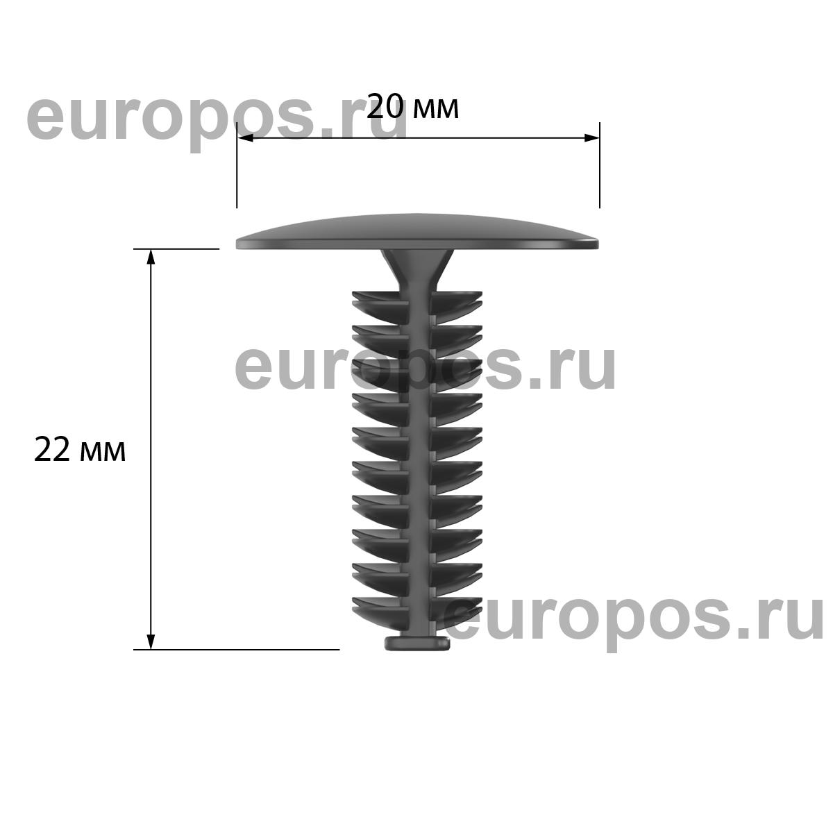 Универсальная заклепка QUICK-SNAP 22 мм, цвет черный