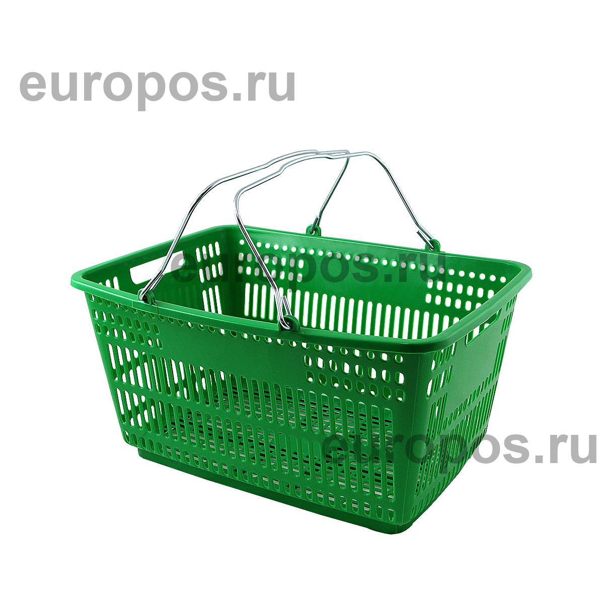 Корзина пластиковая METAL, 30 литров, цвет зеленый