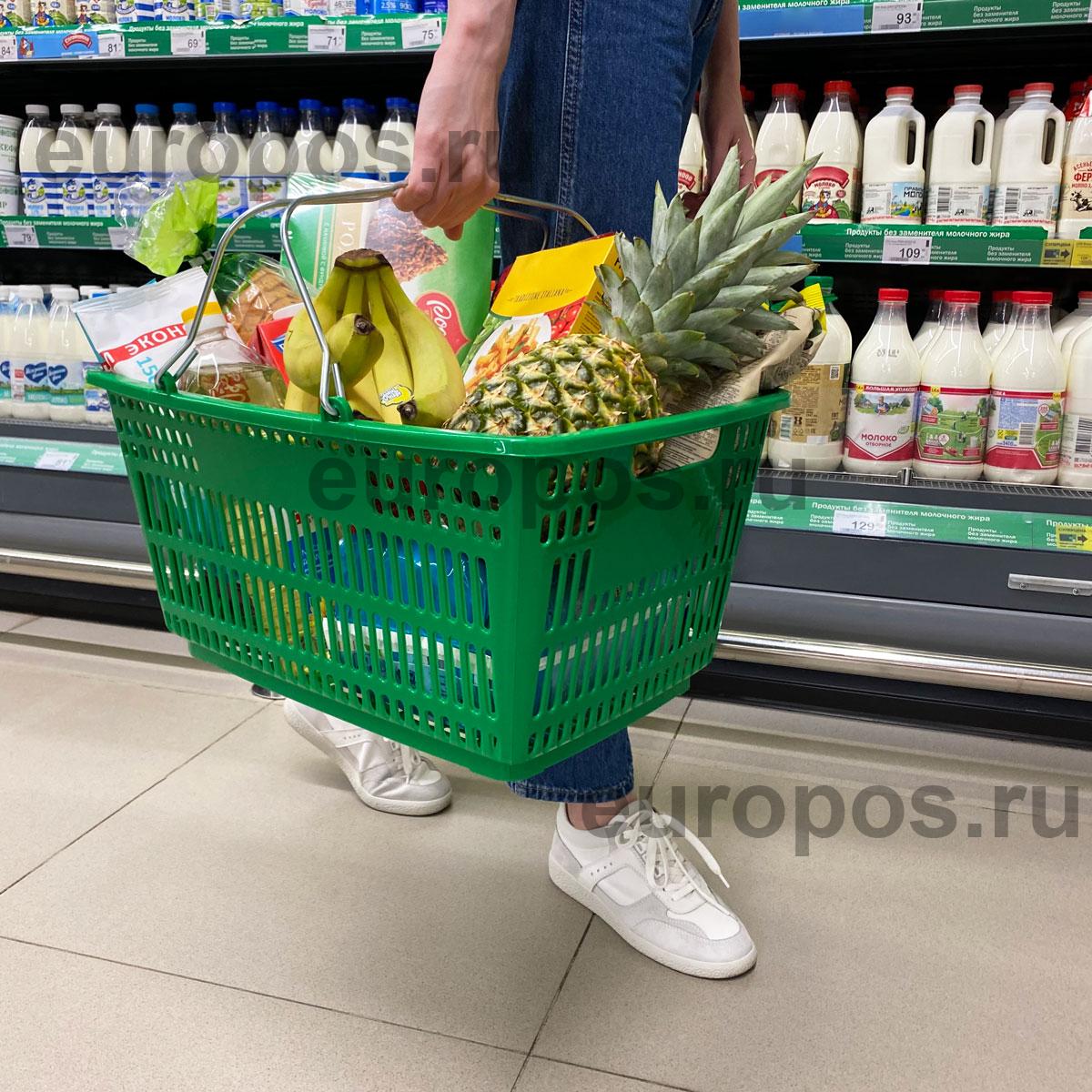 Корзина пластиковая METAL, 30 литров, цвет зеленый