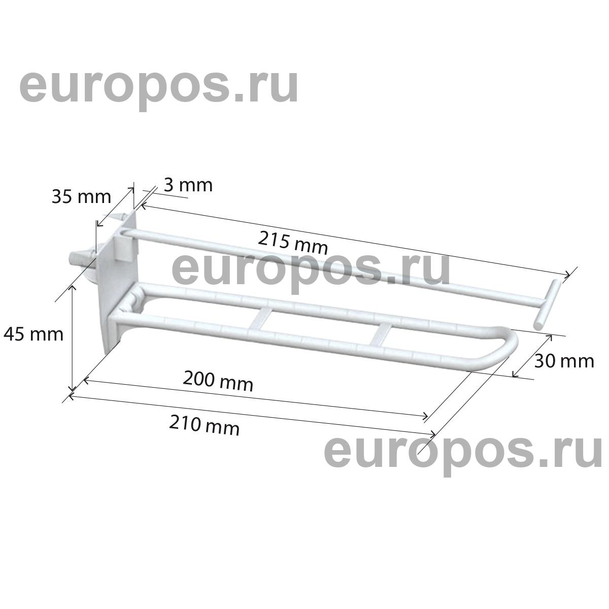 Крючок двойной DOUBLE HOOK-SCR-200, белый, в картон, с винтом, длина 200 мм