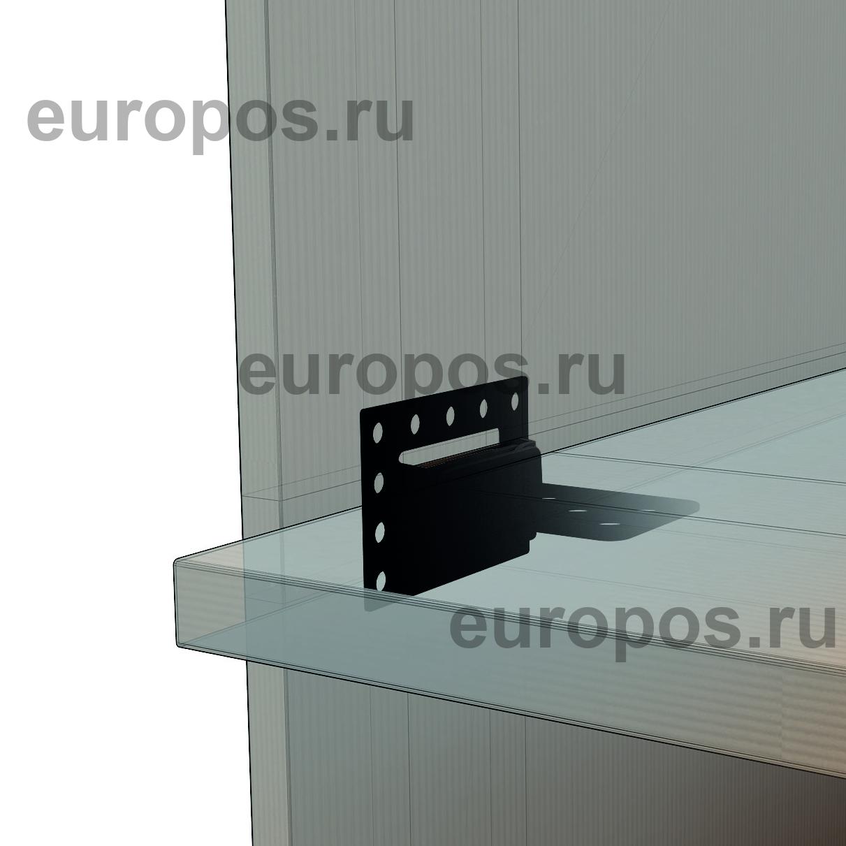 Держатель картонной полки горизонтальный съемный CORR-H-CLIP, цвет черный