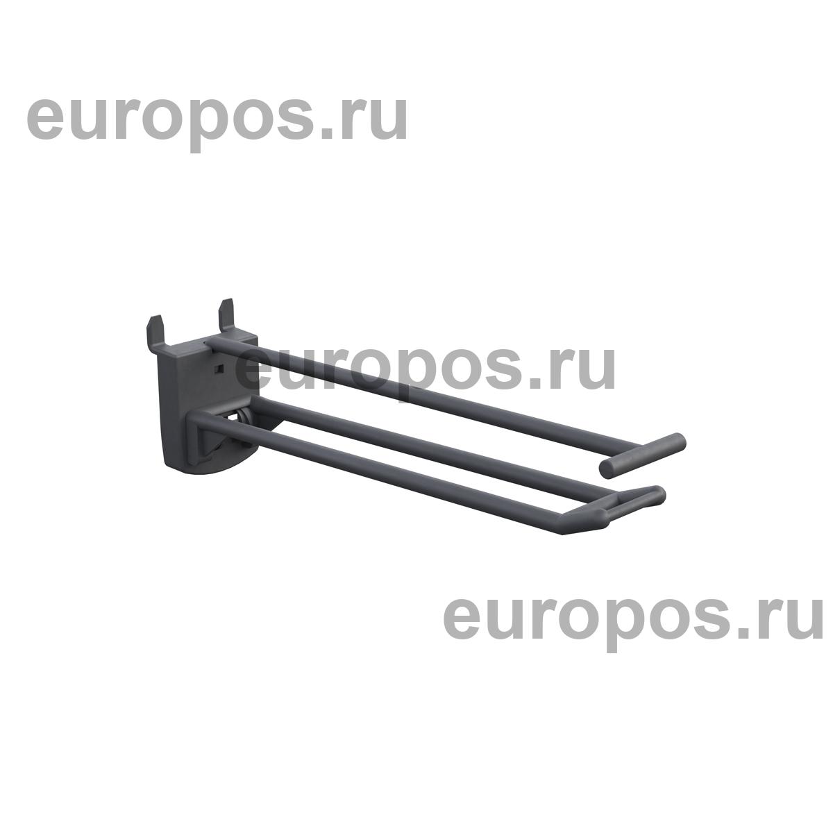 Крючок двойной DOUBLE HOOK-PH-CR-B-150 графитовый, в картон, длина 150 мм