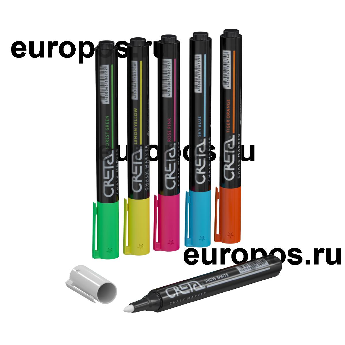 Набор меловых маркеров CRETA COLOUR MIX, 6 цветов