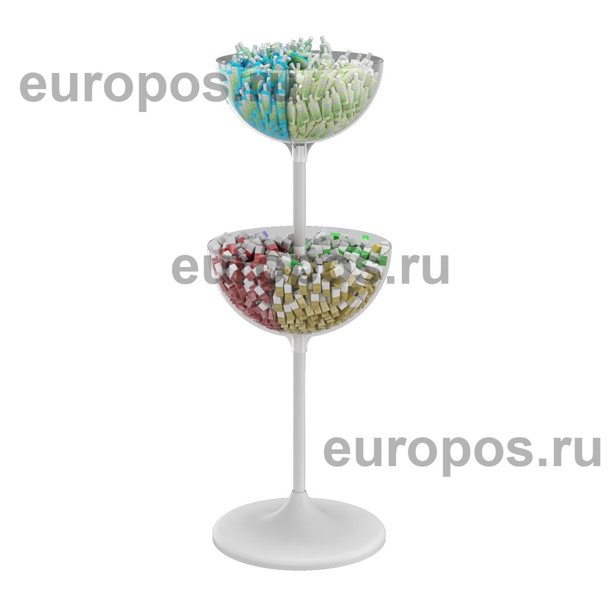 Дисплей UNIBOWL-TOWER, цвет белый c комплектом разделителей