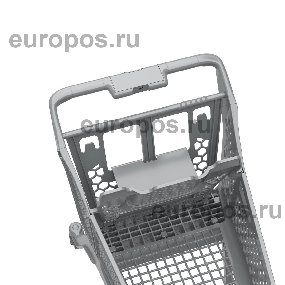 Пластиковая покупательская тележка SURF S серая, с детским креслом