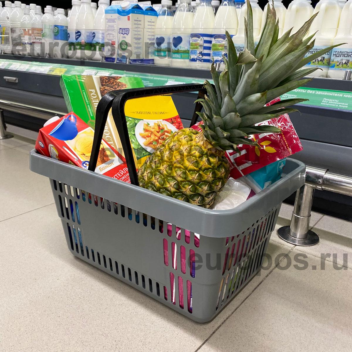 Корзина пластиковая усиленная ROCK, 20 литров, цвет серый RAL7005