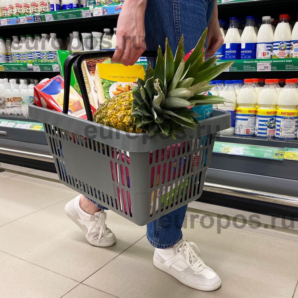 Корзина пластиковая усиленная ROCK, 20 литров, цвет серый RAL7005